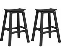 vidaXL Tabourets de bar, lot de 2, noir, 52 x 43 x 73,5 cm, HDPE