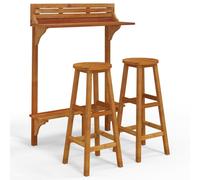 vidaXL Ensemble de 3 bars de balcon en bois massif d'acacia