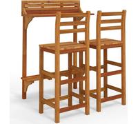 vidaXL Ensemble de bar de balcon 3 pièces – Bois d'acacia massif