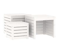 vidaXL Ensemble de 3 boîtes de jardin blanc pin massif