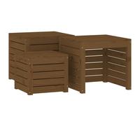 vidaXL Ensemble de 3 boîtes de jardin en pin massif brun miel