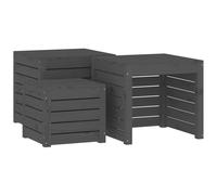 vidaXL Ensemble de 3 boîtes de jardin Gris Pin massif