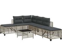 vidaXL Ensemble de 3 canapés d'angle de jardin avec coussins gris clair Poly rotin