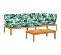 vidaXL Ensemble de 3 canapés de jardin en palettes avec coussins en acacia