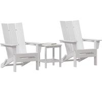 vidaXL : Ensemble de 3 chaises de jardin, blanches, en polyéthylène