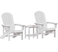vidaXL : Ensemble de 3 chaises de jardin, blanches, en polyéthylène
