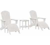 vidaXL : Ensemble de 3 chaises de jardin, blanches, en polyéthylène