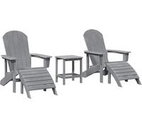 vidaXL Ensemble de 3 chaises de jardin, gris clair, polyéthylène