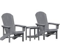 vidaXL Ensemble de 3 chaises de jardin, gris clair, polyéthylène