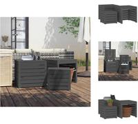 vidaXL Ensemble de 3 coffres de jardin Gris Pin massif - Coffres de jardin