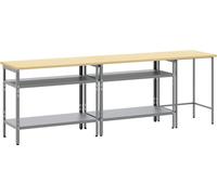 Ensemble d'étagères de travail vidaXL, 3 pièces, beige et gris, acier thermolaqué