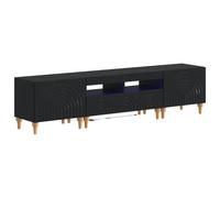 vidaXL Ensemble de 3 Meubles TV LED Noir Bois d'ingénierie