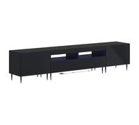 vidaXL Ensemble de 3 Meubles TV LED Noir Bois d'ingénierie