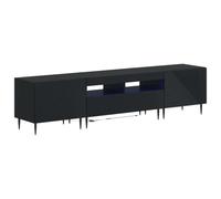 vidaXL Ensemble de 3 Meubles TV LED Noir Bois d'ingénierie