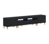 vidaXL Ensemble de 3 Meubles TV LED Noir Bois d'ingénierie