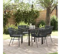 Vidaxl Ensemble De 3 Noir Poly Rotin Standard Housses Amovibles