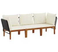 vidaXL, ensemble de 3 pièces en bois d'acacia massif et corde, style naturel
