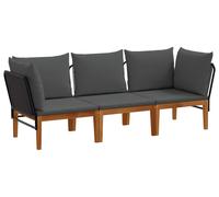 vidaXL, ensemble de 3 pièces en bois d'acacia massif et corde, style naturel