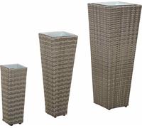 vidaXL : Ensemble de 3 pièces pour l'extérieur, gris, 30 x 30 x 80 cm, métal