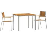 vidaXL Ensemble de tables d'extérieur 3 pcs brun bois massif acacia