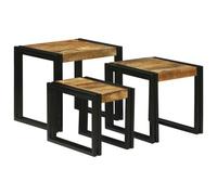 Vidaxl Ensemble De 3 Tables Gigognes En Bois Massif De Manguier