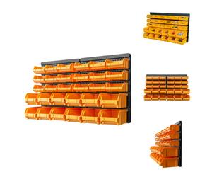vidaXL, ensemble de 32 boîtes de rangement transparentes, jaune et noir - Boîtes à outils