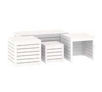 vidaXL Ensemble de 4 boîtes de jardin blanc pin massif