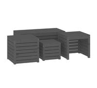 vidaXL Ensemble de 4 boîtes de jardin Gris Pin massif