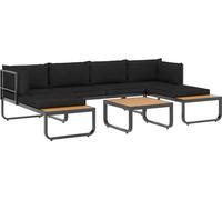vidaXL Ensemble de 4 canapés d'angle de jardin avec coussins Aluminium et WPC