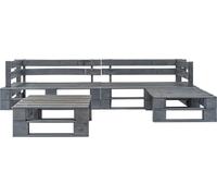 vidaXL Ensemble de 4 canapés de jardin en bois de palette gris