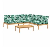 vidaXL Ensemble de 4 canapés de jardin en palettes avec coussins en acacia