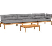 vidaXL Ensemble de 4 canapés de jardin en palettes avec coussins en acacia