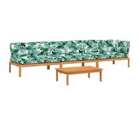 vidaXL Ensemble de 4 canapés de jardin en palettes avec coussins en acacia