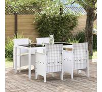 vidaXL : Ensemble de 4 chaises de jardin, blanches, en polypropylène