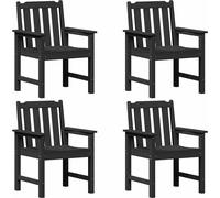 vidaXL Chaise de jardin lot de 4 noir 65,5 x 59 x 88 cm polyéthylène