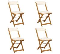 vidaXL : Ensemble de 4 chaises de jardin de style bistrot, couleur crème