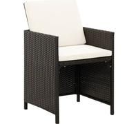 vidaXL Ensemble de 4 chaises et tabourets de jardin en poly rotin noir