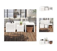 vidaXL Ensemble de 4 coffres de jardin Blanc pin massif - Coffres de jardin