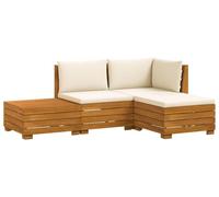 vidaXL : Ensemble de 4 fauteuils d'extérieur en bois massif d'acacia, couleur marron