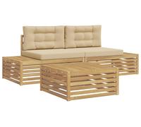 vidaXL : Ensemble de 4 fauteuils d'extérieur en polyester, couleur blanche
