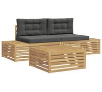 vidaXL : Ensemble de 4 fauteuils d'extérieur en polyester, couleur blanche