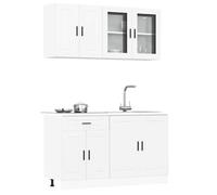 Ensemble de 4 meubles de cuisine "Porto" en bois d'ingénierie blanc 3314871