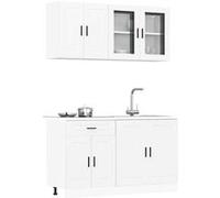 vidaXL Ensemble de 4 meubles de cuisine ""Porto"" en bois d'ingénierie blanc 3314871