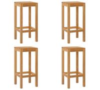 vidaXL Tabourets de bar, lot de 4, bois massif de teck naturel