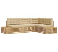 vidaXL : Ensemble de 5 assises de jardin en polyester, couleur blanche