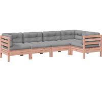 vidaXL Ensemble de 5 canapés de jardin avec coussins en bois massif de douglas