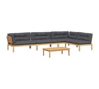 vidaXL Ensemble de 5 canapés de jardin en palettes avec coussins en acacia