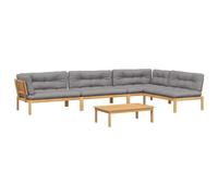 vidaXL Ensemble de 5 canapés de jardin en palettes avec coussins en acacia