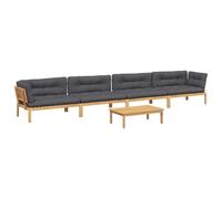 vidaXL Ensemble de 5 canapés de jardin en palettes avec coussins en acacia