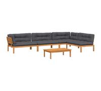 vidaXL Ensemble de 5 canapés de jardin en palettes avec coussins en acacia